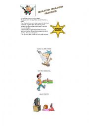 English Worksheet: Bang Bang Game with Daily Routines