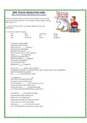 English Worksheet: New Years Resolution Song