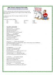 English Worksheet: New Years Resolution Song