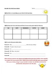 English Worksheet: Feelings Dialogue Worksheet