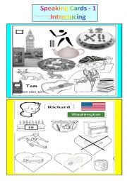 English Worksheet: Speaking cards 1 introducing