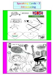 English Worksheet: Speaking Cards 2 Introducing