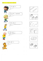 English Worksheet: classroom objects