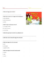 English Worksheet: Froggy Eats Out