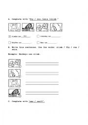 English Worksheet: Can / Cant