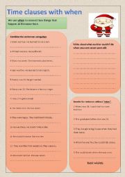 English Worksheet: Time clauses with when