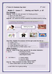 English Worksheet: module3,lesson 2