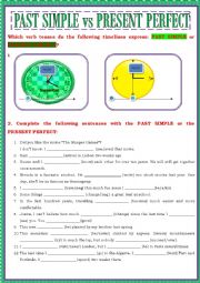 English Worksheet: PAST SIMPLE VS PRESENT PERFECT