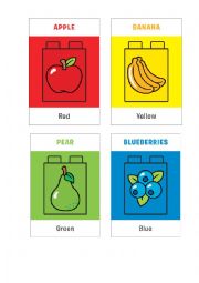 English Worksheet: Fruits and colours