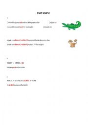 English Worksheet: Past Simple. Beginning: affirmative & negative questions, regular verbs