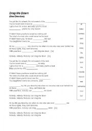 English Worksheet: Song - Drag me down - One Direction