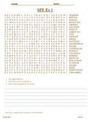 Word puzzle-Countries & nationalities