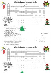 English Worksheet: Christmas crosswords