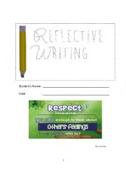 English Worksheet: Reflection Writing