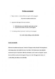 English Worksheet: Writing a paragraph