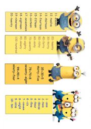 English Worksheet: Bookmarks - to be, numbers, ordinal numbers, possessive adjectives, possessive pronouns