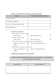 English Worksheet: present simple and continuous