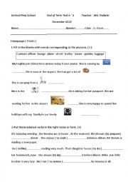 English Worksheet: end of term test n 1