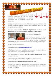 English Worksheet: CHRISTMAS MASTERCHEF