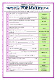 GRAMMAR REVISION - WORDBUILDING 4