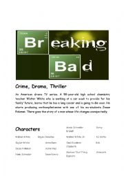 English Worksheet: Breaking too bad