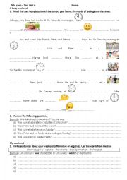 English Worksheet: My English Trip 3 - Test Unit 4