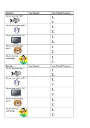 English Worksheet: Adverbs of Frequency Survey