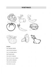 English Worksheet: Vegetables
