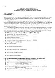 English Worksheet: exam