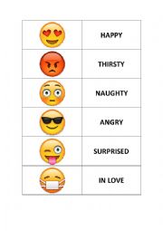 English Worksheet: Feelings dominoes game