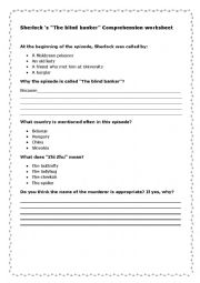 English Worksheet: Sherlock-The Blind Banker