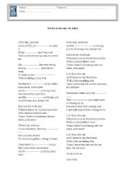 English Worksheet: Set Fire to the rain