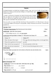 English Worksheet: To prepare pancakes