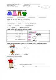 English Worksheet: 4 quizes on clothes 