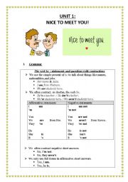 English Worksheet: greeting