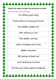 English Worksheet: santa claus is coming to town