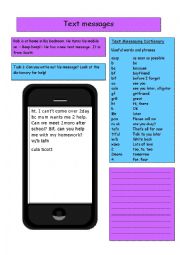 English Worksheet: Text messages