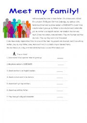 English Worksheet: Meet my family!