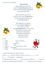 English Worksheet: Jingle Bells Rock - fill the gaps activity