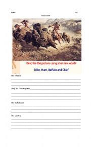 English Worksheet: Native Americans Vocabulary