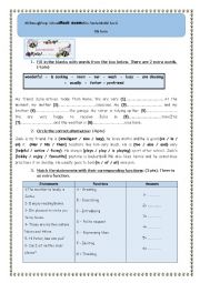 English Worksheet: mock exam for 7th form 