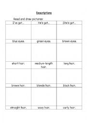 English Worksheet: Descriptions
