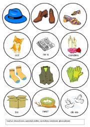 English Worksheet: Clothes Pronunciation Game - Words that Rhyme with (2/4)