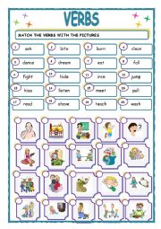 English Worksheet: VERBS1