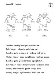 English Worksheet: medium logical scarecrows