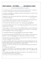 English Worksheet: group work