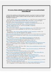 English Worksheet: List of useful websites, games and activities ultimate edition 2015 -8 pages, more than 200 links with 40 new ones-