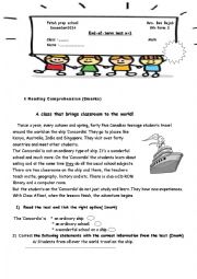 English Worksheet: end-of- term testn1