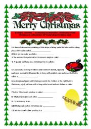 English Worksheet: Christmas Vocabulary