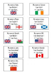 FLASHCARDS NATIONALITIES